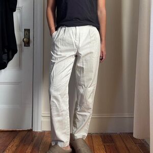 Vintage 90s Liz Sport by Liz Claiborne Corduroy Straight Leg Pants - White - 10
